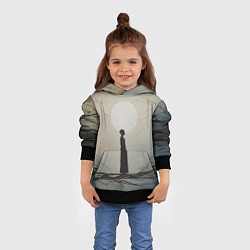 Толстовка-худи детская Минималистичный сюрреализм, цвет: 3D-черный — фото 2