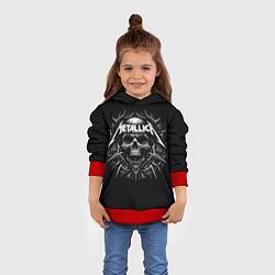 Толстовка-худи детская Metallica - a skull with roses and thorns, цвет: 3D-красный — фото 2