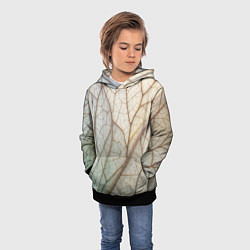 Толстовка-худи детская Прожилки листика, цвет: 3D-черный — фото 2