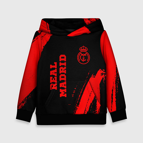 Детская толстовка Real Madrid - red gradient вертикально / 3D-Черный – фото 1