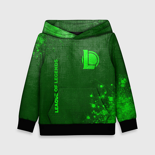 Детская толстовка League of Legends - green gradient вертикально / 3D-Черный – фото 1