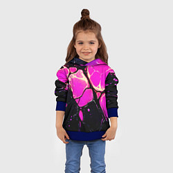 Толстовка-худи детская Розовые пятна в текстуре, цвет: 3D-синий — фото 2