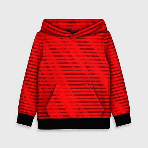 Детская толстовка Красный полосатый / 3D-Черный – фото 1