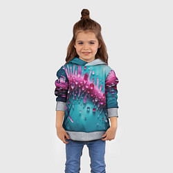 Толстовка-худи детская Розовые кристаллы, цвет: 3D-меланж — фото 2