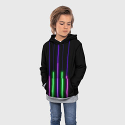 Толстовка-худи детская Color Purple green pink, цвет: 3D-меланж — фото 2