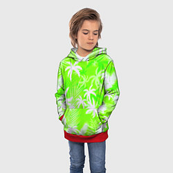 Толстовка-худи детская Кислотные тропики, цвет: 3D-красный — фото 2