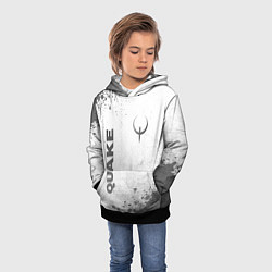 Толстовка-худи детская Quake - white gradient вертикально, цвет: 3D-черный — фото 2