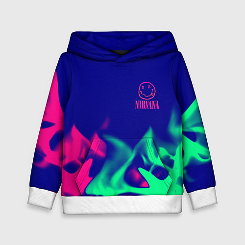 Детская толстовка Nirvana fire neon / 3D-Белый – фото 1
