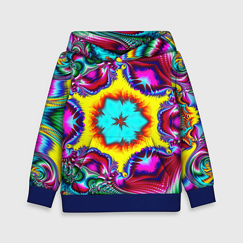 Детская толстовка Абстракция узор фракталы / 3D-Синий – фото 1