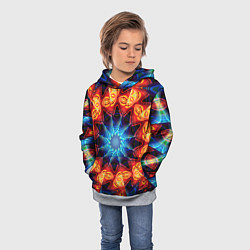 Толстовка-худи детская Фрактальная узорная абстракция, цвет: 3D-меланж — фото 2