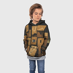 Толстовка-худи детская Коробки и глаз, цвет: 3D-меланж — фото 2