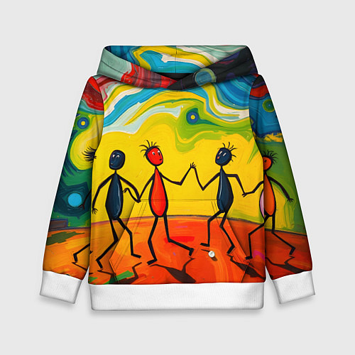 Детская толстовка Дружба человечков / 3D-Белый – фото 1