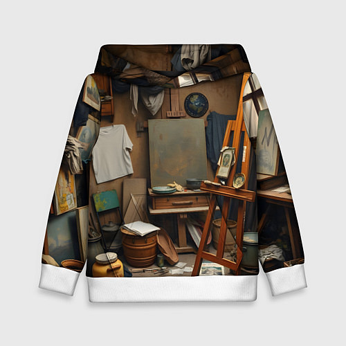 Детская толстовка Мастерская художника / 3D-Белый – фото 1