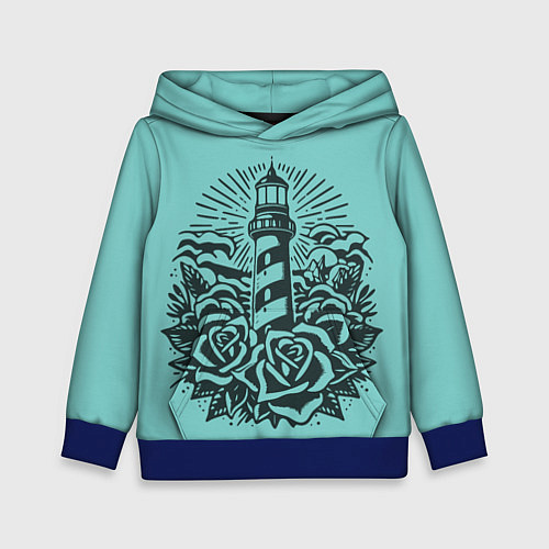 Детская толстовка Маяк и розы / 3D-Синий – фото 1