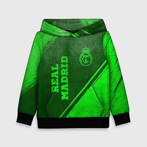 Детская толстовка Real Madrid - green gradient вертикально / 3D-Черный – фото 1