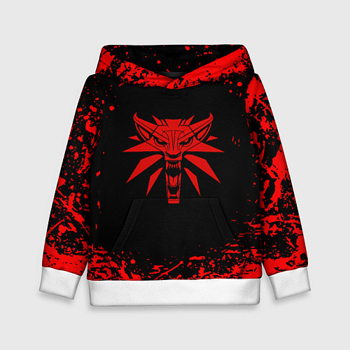 Детская толстовка Ведьмак красные краски / 3D-Белый – фото 1