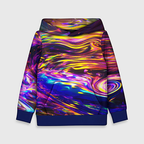 Детская толстовка Неоновые полосы текстура / 3D-Синий – фото 1