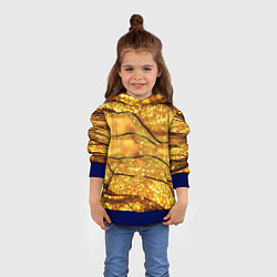 Толстовка-худи детская Золотая текстура с блестками, цвет: 3D-синий — фото 2