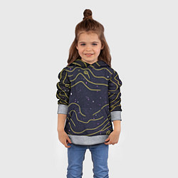 Толстовка-худи детская Абстракция золотых линий текстура, цвет: 3D-меланж — фото 2
