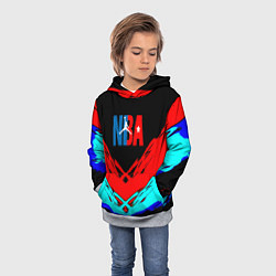 Толстовка-худи детская NBA краски геометрия, цвет: 3D-меланж — фото 2