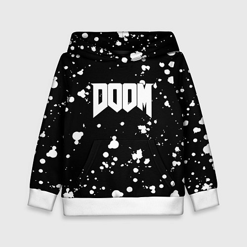 Детская толстовка Doom белые краски всплеск / 3D-Белый – фото 1