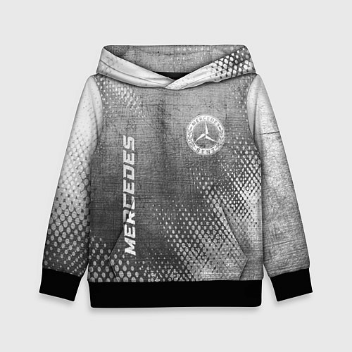 Детская толстовка Mercedes - grey gradient вертикально / 3D-Черный – фото 1