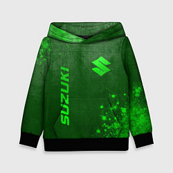 Толстовка-худи детская Suzuki - green gradient вертикально, цвет: 3D-черный