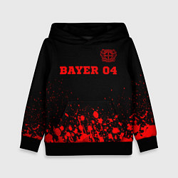 Толстовка-худи детская Bayer 04 - red gradient посередине, цвет: 3D-черный