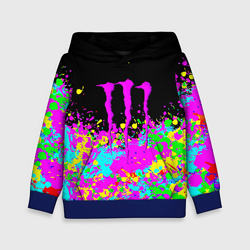 Детская толстовка Monster energy краски неоновые / 3D-Синий – фото 1