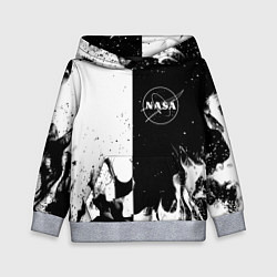 Детская толстовка Nasa черно белый огонь