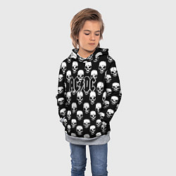 Толстовка-худи детская AC DC rock skull, цвет: 3D-меланж — фото 2