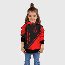 Толстовка-худи детская Assassins Creed - red gradient вертикально, цвет: 3D-черный — фото 2