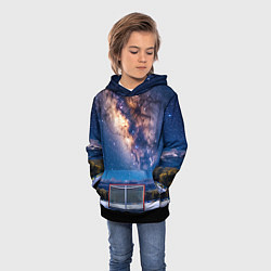Толстовка-худи детская Хоккейные ворота в ночи, цвет: 3D-черный — фото 2