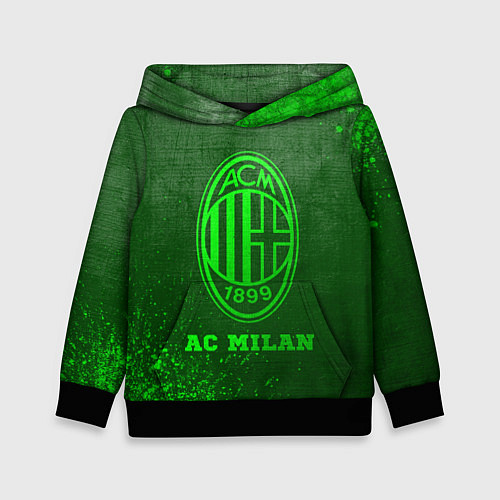 Детская толстовка AC Milan - green gradient / 3D-Черный – фото 1