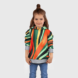 Толстовка-худи детская Тропическая жаркая абстракция, цвет: 3D-меланж — фото 2