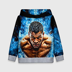 Толстовка-худи детская Артуро Гатти в синем пламени, цвет: 3D-меланж