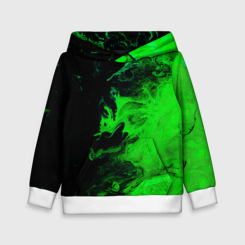 Детская толстовка Color green black / 3D-Белый – фото 1