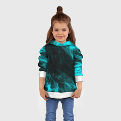 Толстовка-худи детская Neon smoke, цвет: 3D-белый — фото 2