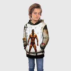 Толстовка-худи детская Реслер на белом, цвет: 3D-черный — фото 2