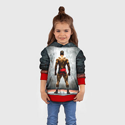 Толстовка-худи детская Рестлер на синем, цвет: 3D-красный — фото 2