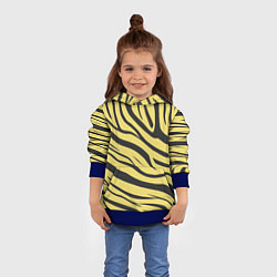 Толстовка-худи детская Светлый тигровый паттерн, цвет: 3D-синий — фото 2