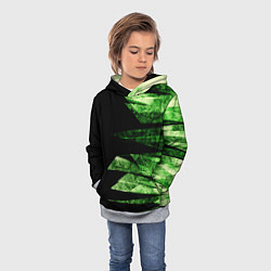 Толстовка-худи детская Color green black, цвет: 3D-меланж — фото 2