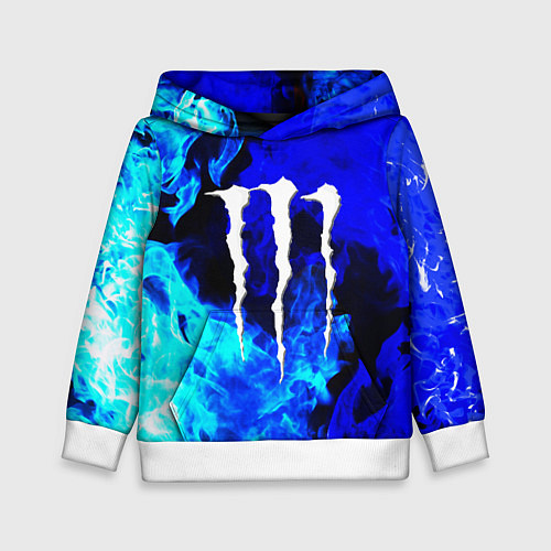 Детская толстовка Monster energy синий дым / 3D-Белый – фото 1