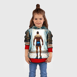 Толстовка-худи детская Греко-римский борец, цвет: 3D-красный — фото 2