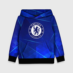 Толстовка-худи детская Chelsea blue poly, цвет: 3D-черный