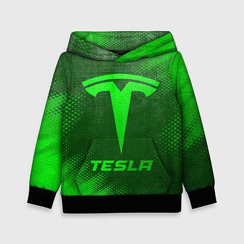 Детская толстовка Tesla - green gradient / 3D-Черный – фото 1