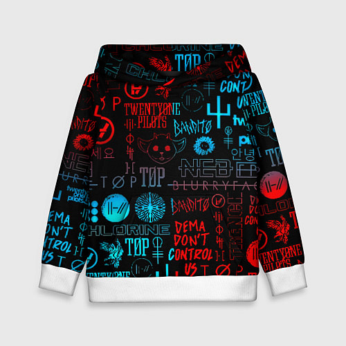 Детская толстовка Twenty one pilots rock pattern / 3D-Белый – фото 1