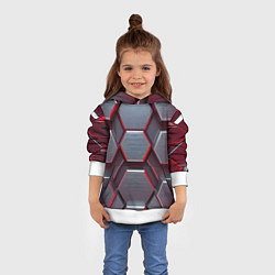 Толстовка-худи детская Бордовый бронежилет, цвет: 3D-белый — фото 2
