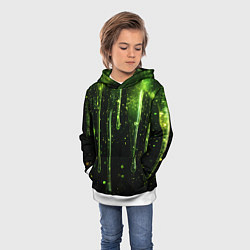 Толстовка-худи детская Зеленая объемная слизь, цвет: 3D-белый — фото 2