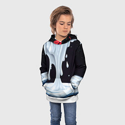 Толстовка-худи детская Молочная текстура, цвет: 3D-белый — фото 2